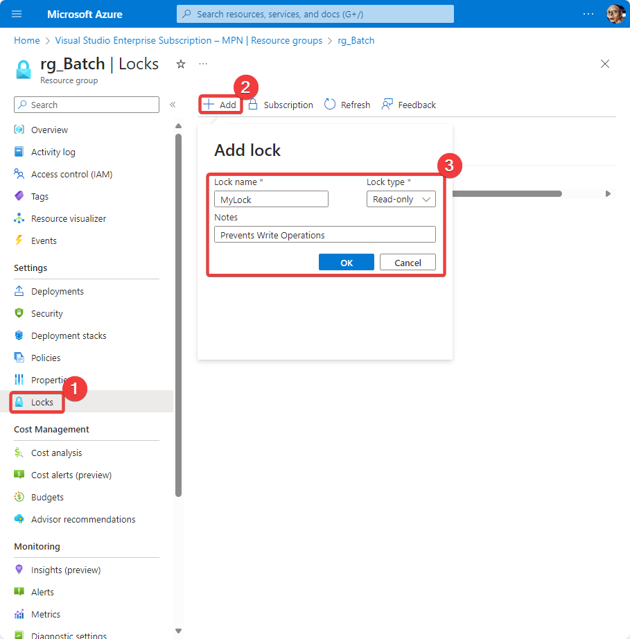 Azure Resource Lock