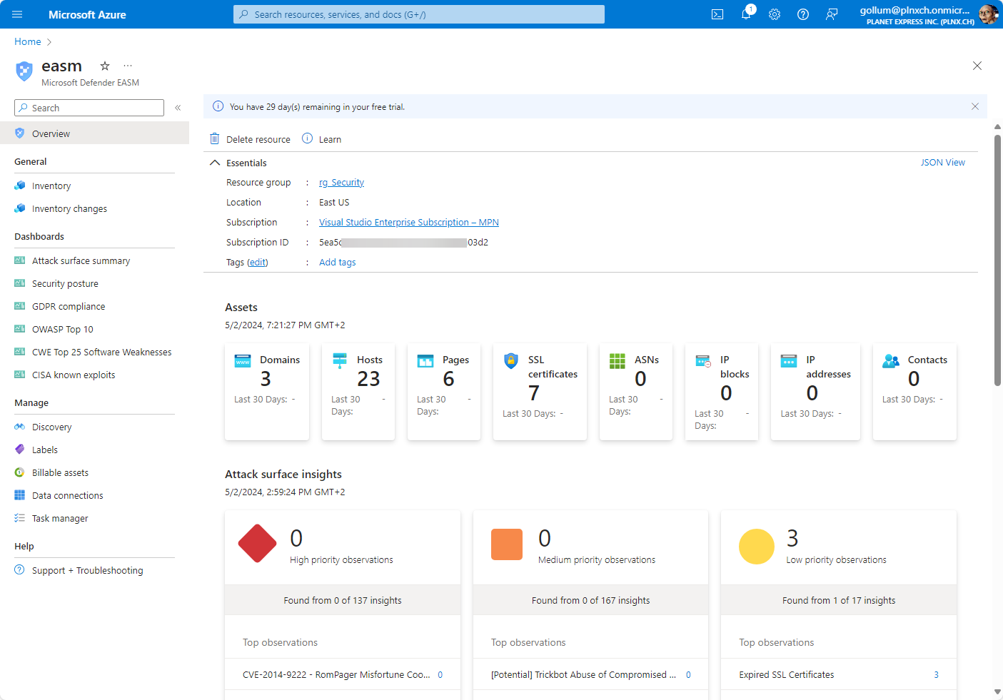 EASM Dashboard